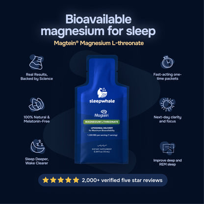 Magtein with features and benefits on a dark background